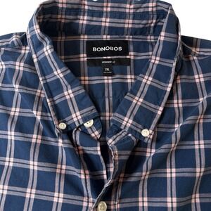 Bonobos 2XL Blue Pink Plaid‎ Button Down Long Sleeve Spring Office Casual Shirt